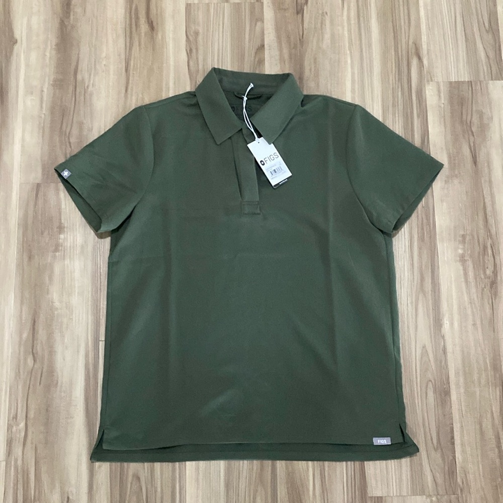 🍃FIGS Moss Nala Polo Scrub Top Size Small ✨NWT✨
